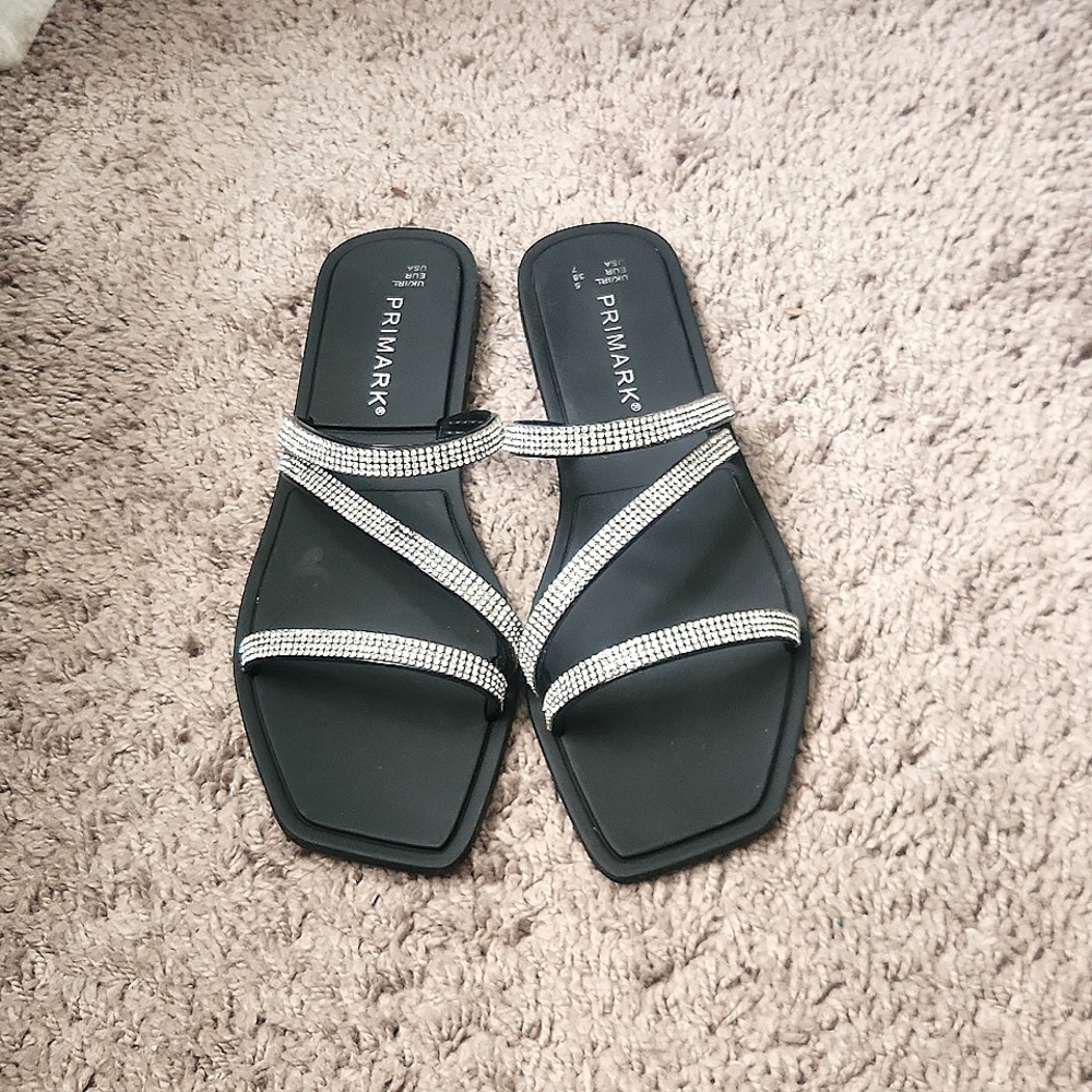 Primark rhinestone sandals sz 7